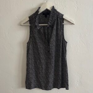 J. Crew Black and White Chevron Blouse